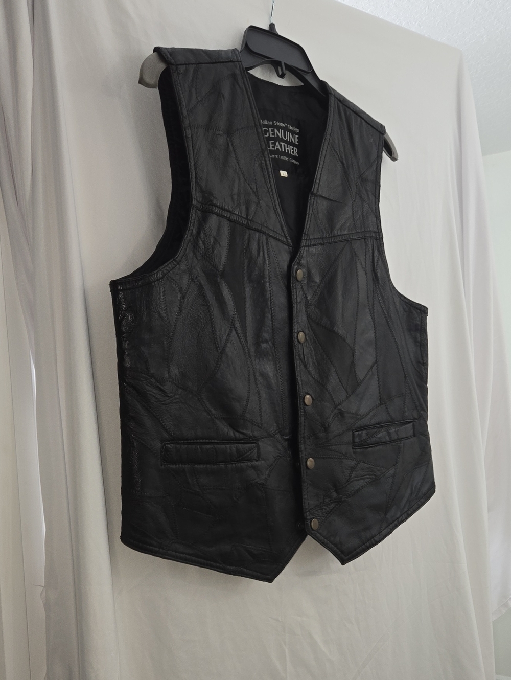 Navarree Leather Black Men's Vest